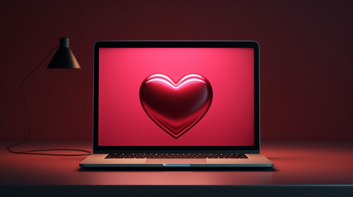 Herzschlag auf Laptop Display